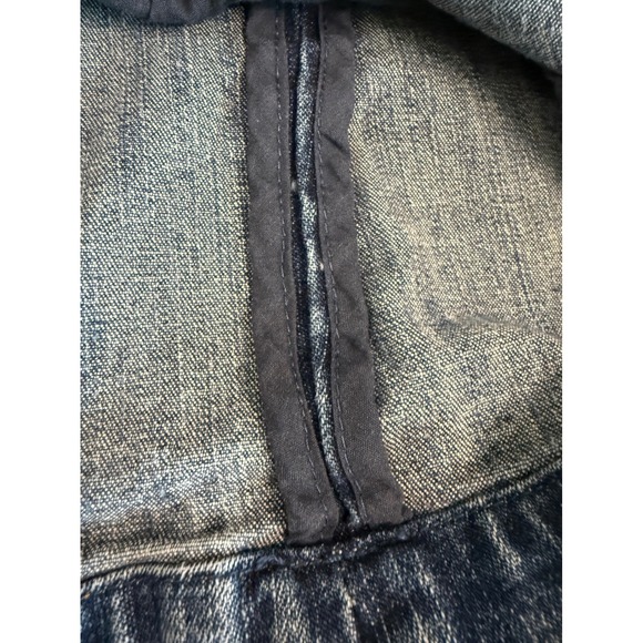 Michael Kors Womens Military Denim Jacket Blue Medium Wash Button Up Coat Size M - Picture 11 of 16